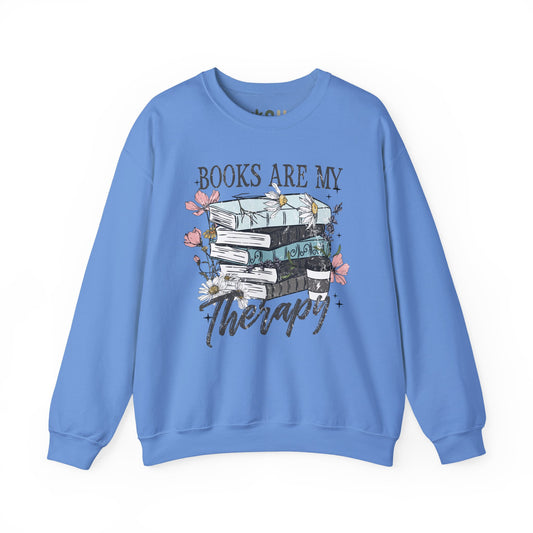 "Books are my Therapy' Crewneck Sweatshirt
