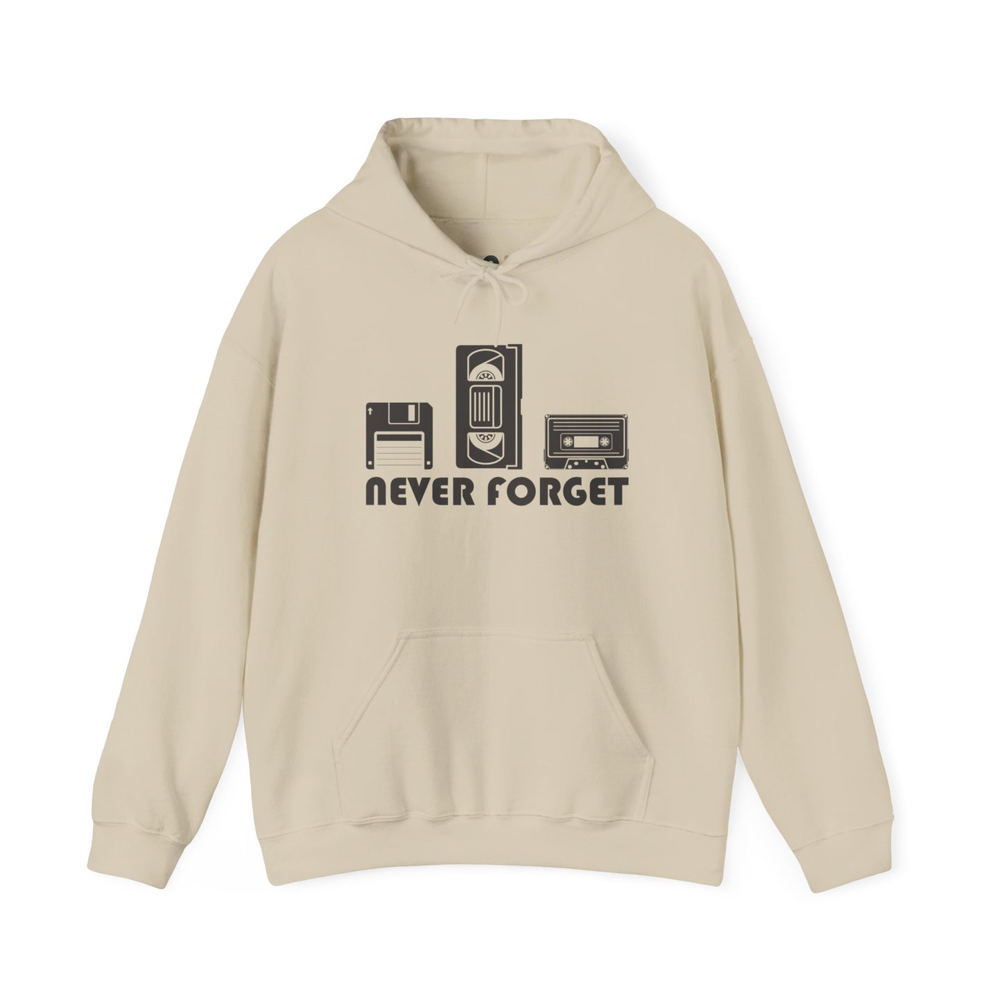 "Never Forget" Retro Tech Hooded Sweatshirt