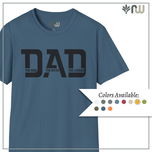 "Dad: The Man, The Myth, The Legend" Softstyle T-Shirt