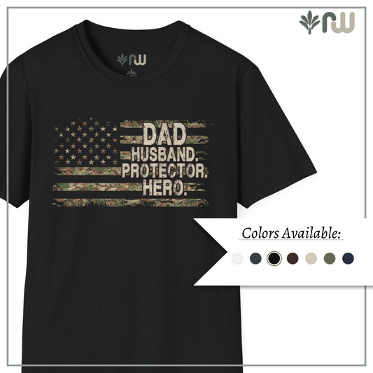 "Dad, Husband, Protector, Hero" Softstyle T-Shirt