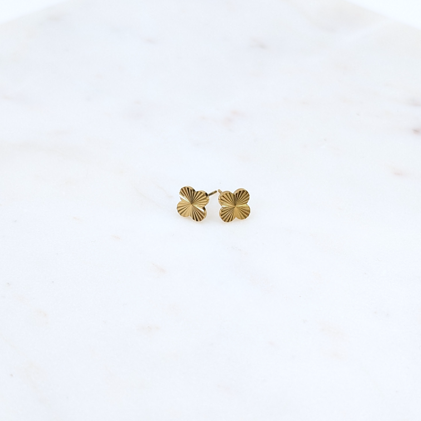Textured Clover Studs