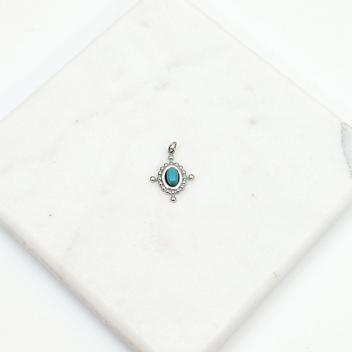 Turquoise Compass Charm