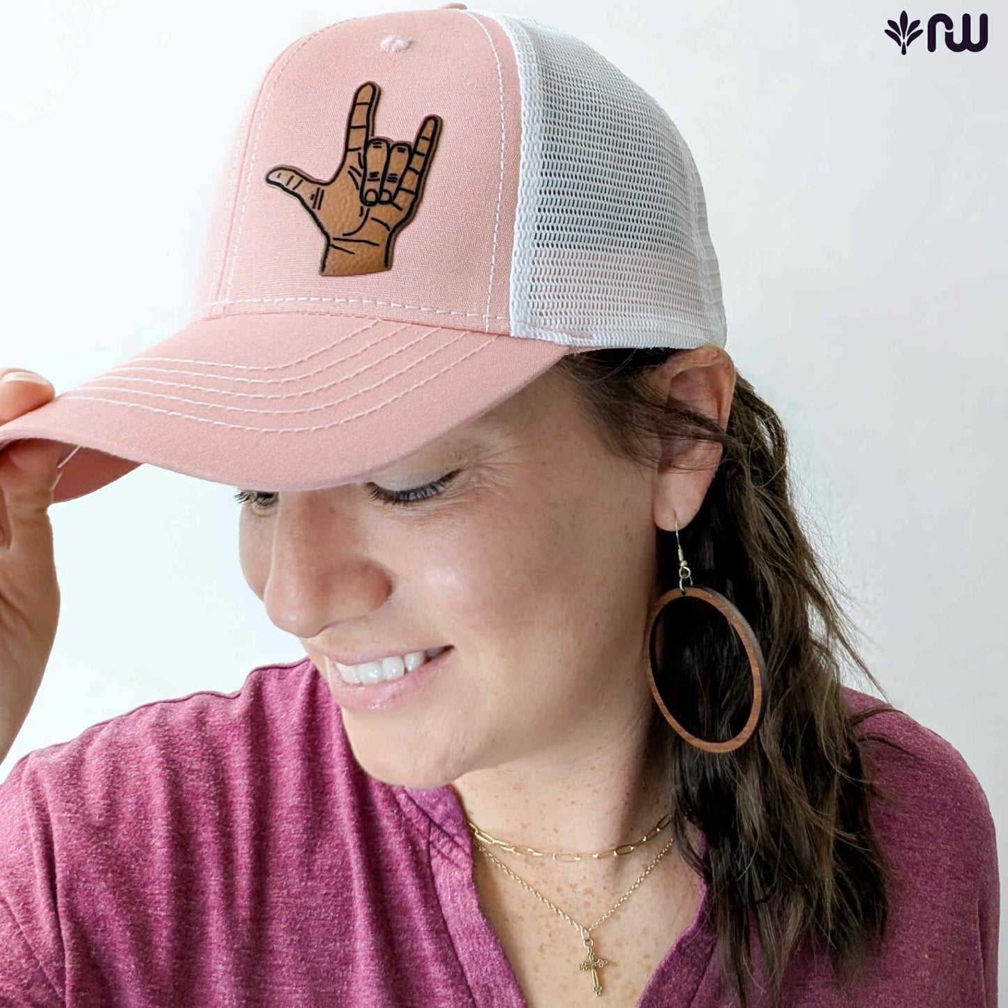 Ponytail Hat - ASL "I Love You"