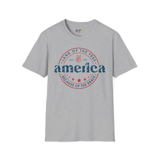 Land of the Free, Because of the Brave Softstyle T-Shirt