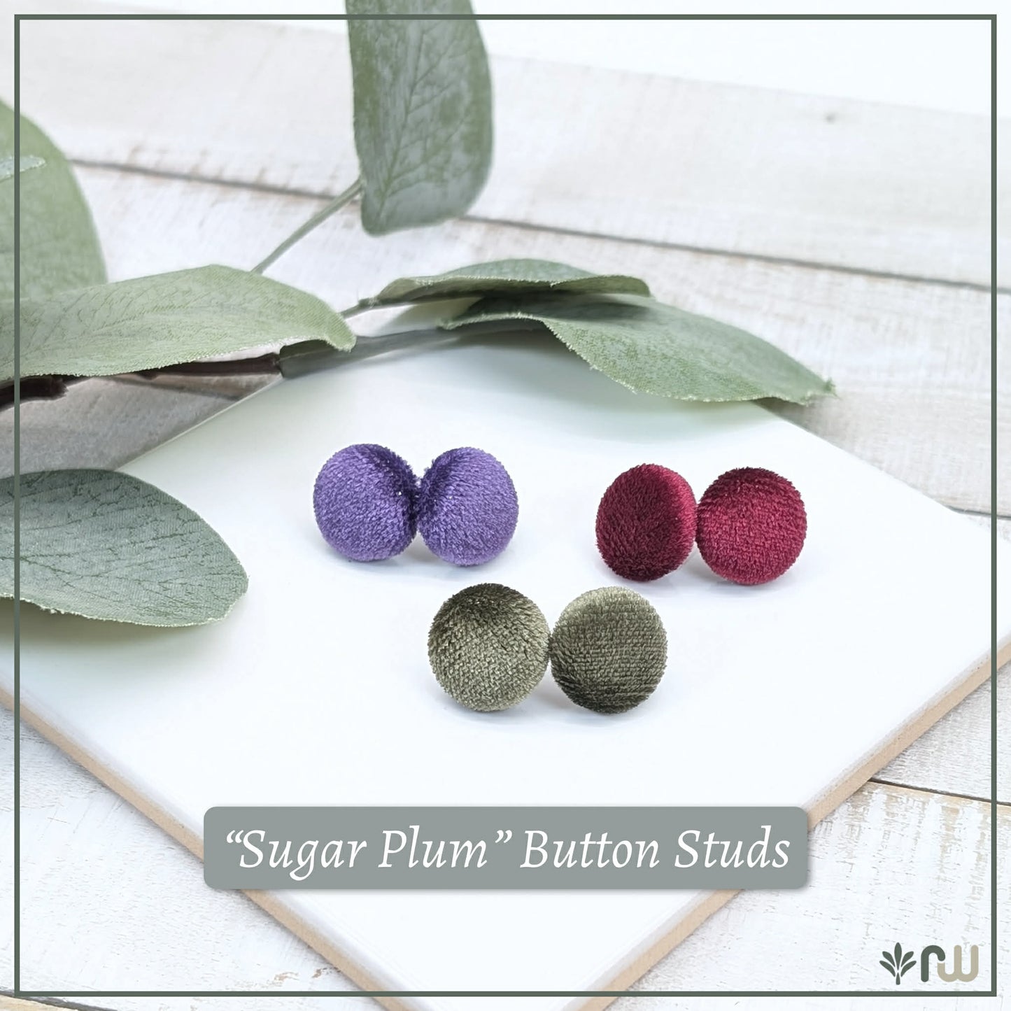 Sugar Plum Button Studs