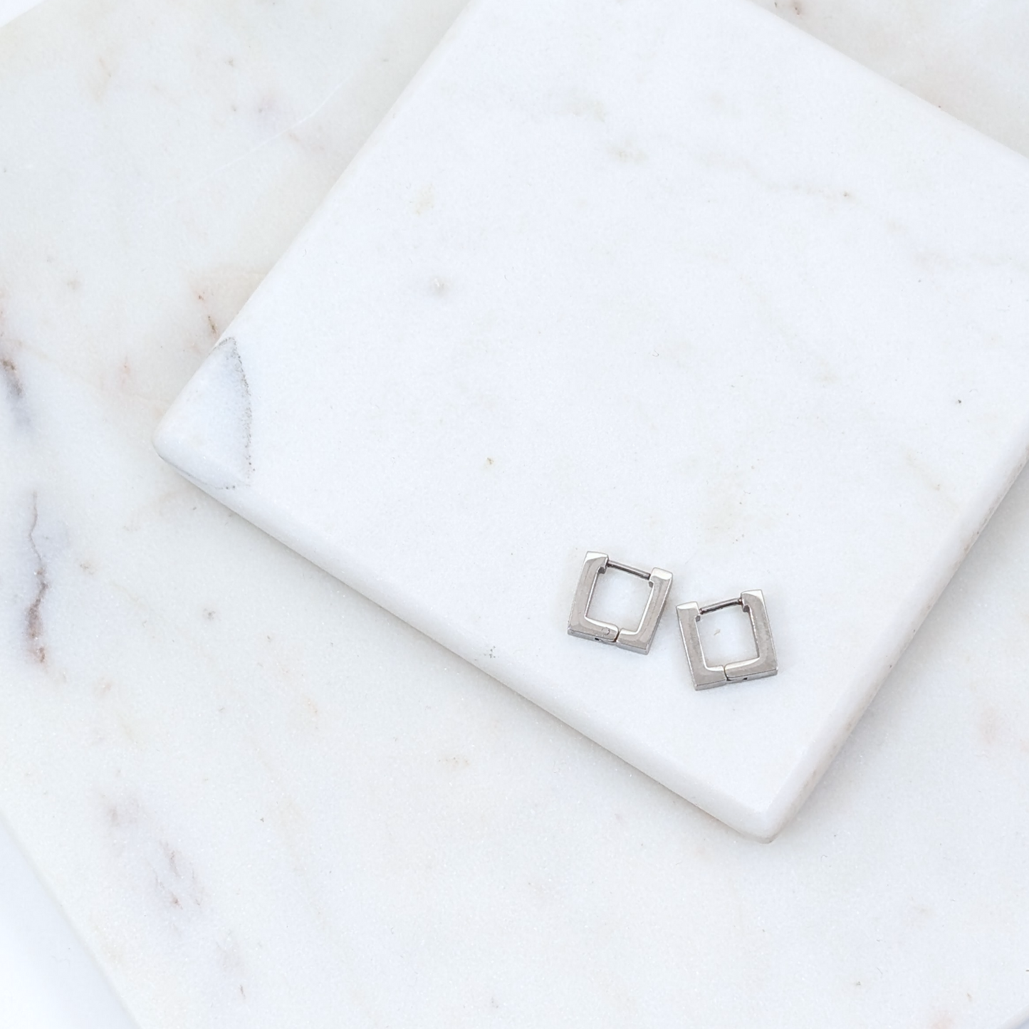 Square Huggie Hoops