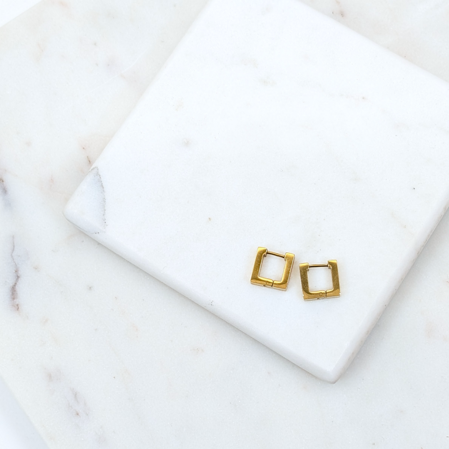 Square Huggie Hoops