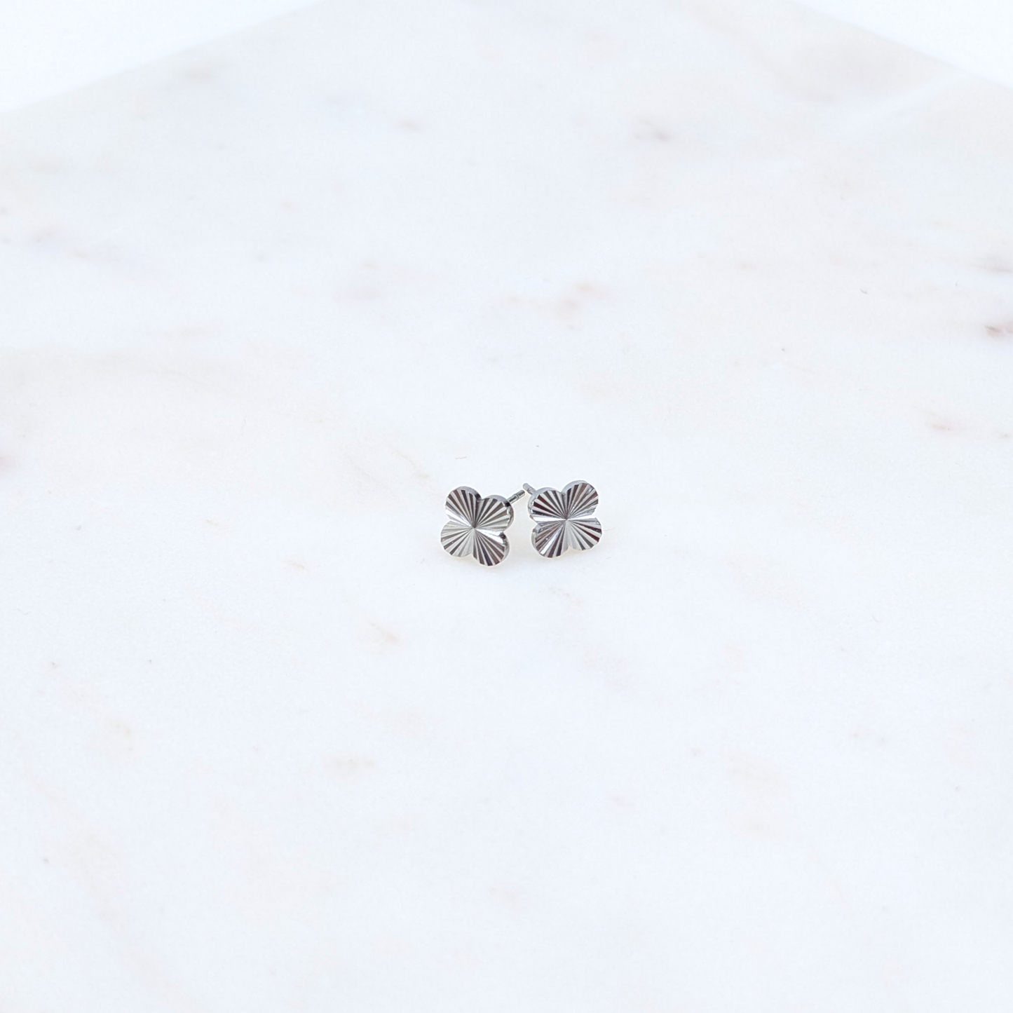 Textured Clover Studs