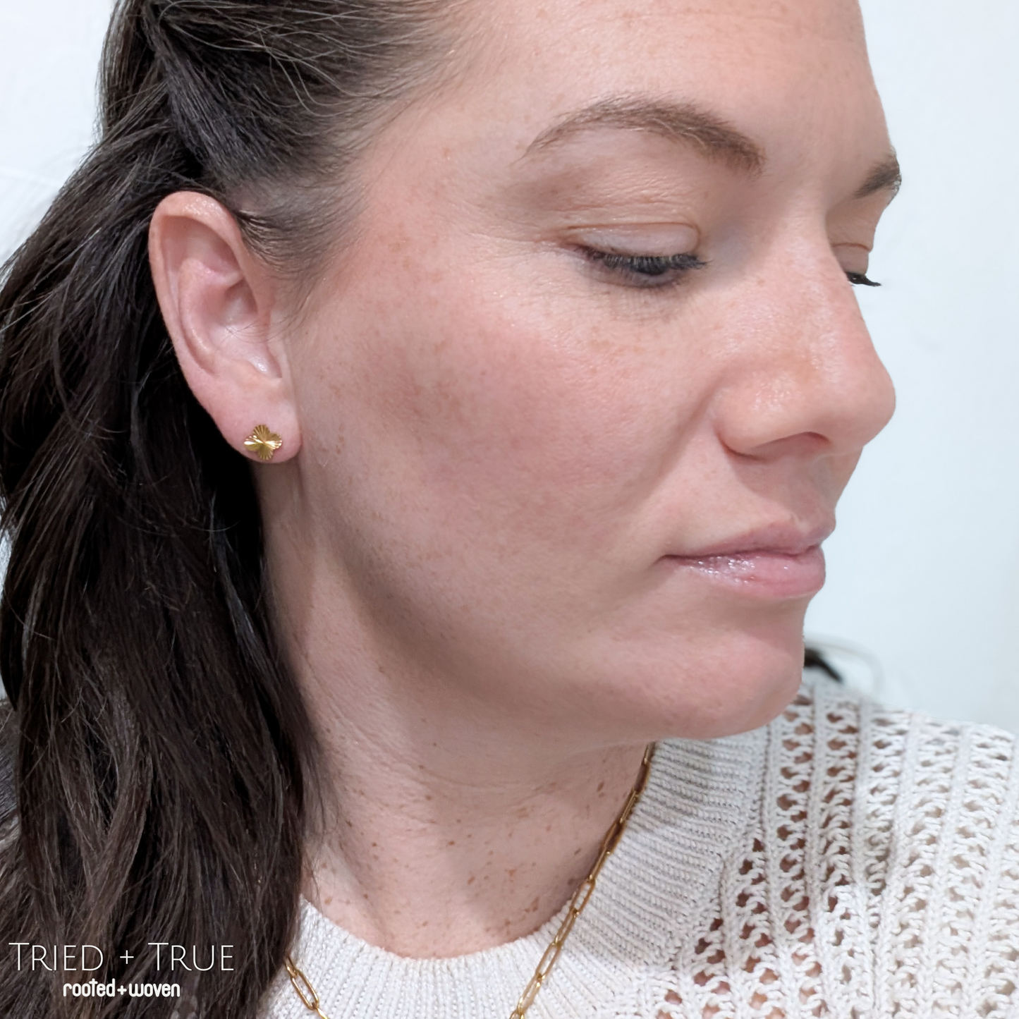 Textured Clover Studs