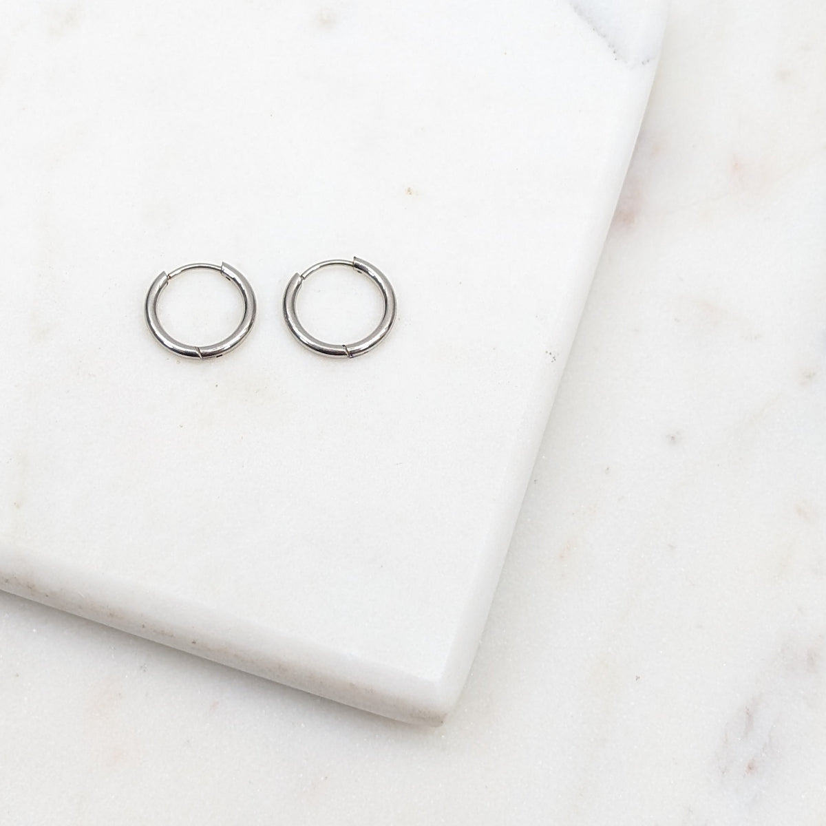 Dainty Circle Huggie Hoops - 10mm