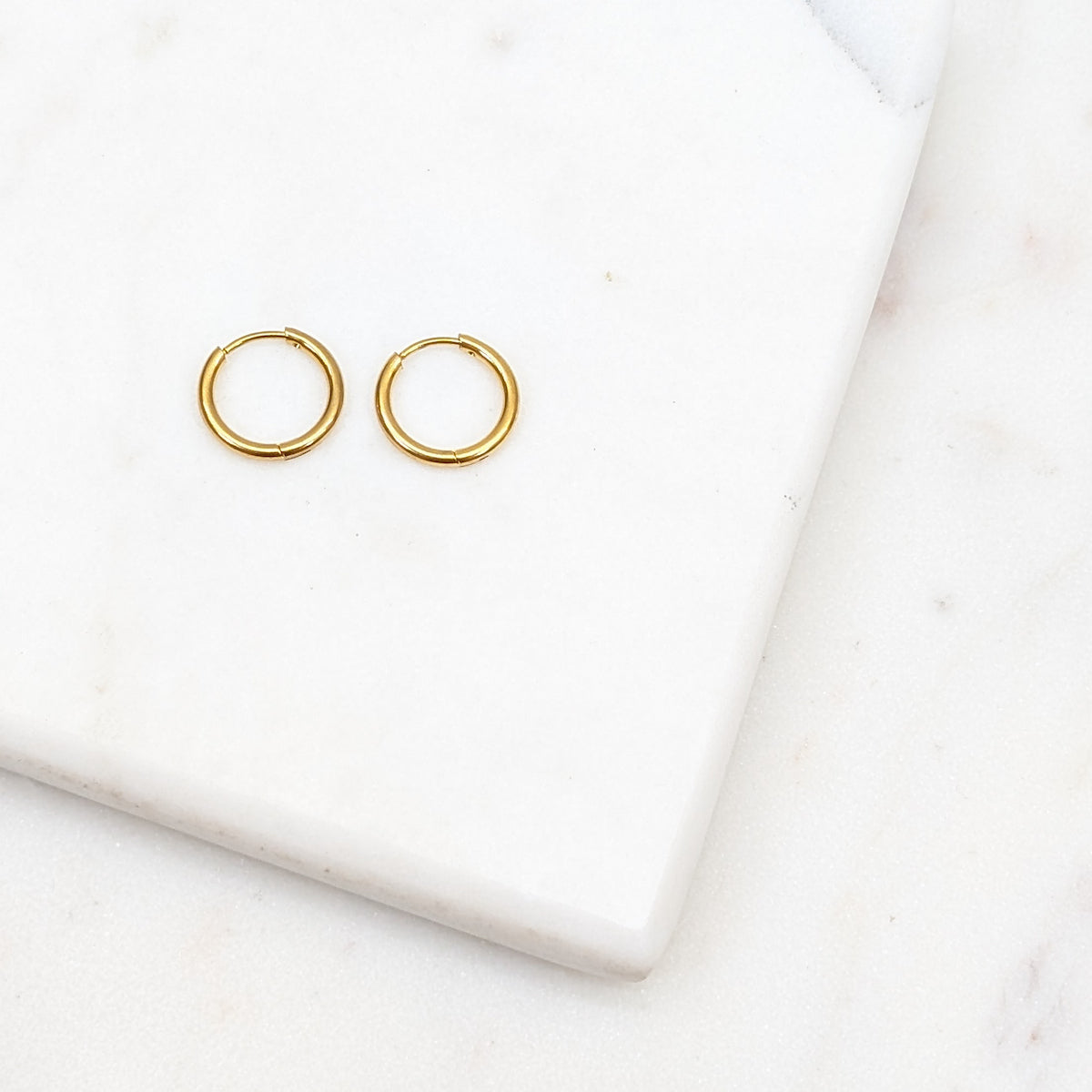 Dainty Circle Huggie Hoops - 10mm