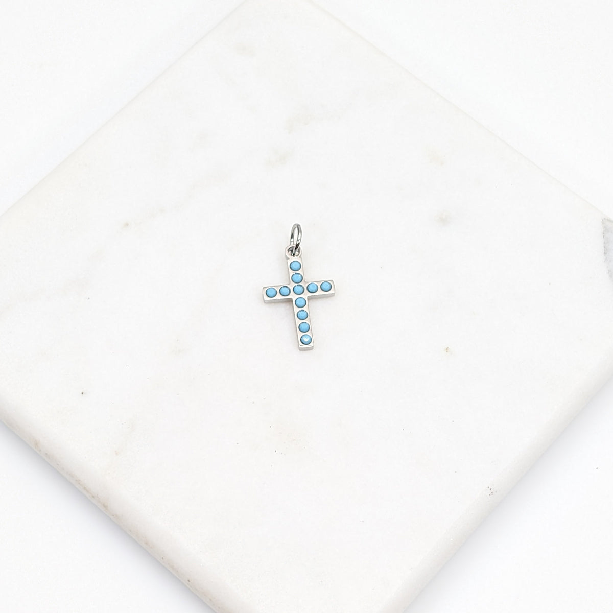 Turquoise Cross Charm