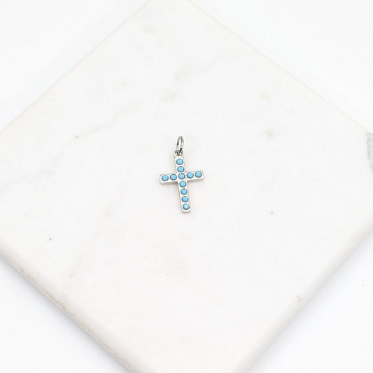 Turquoise Cross Charm