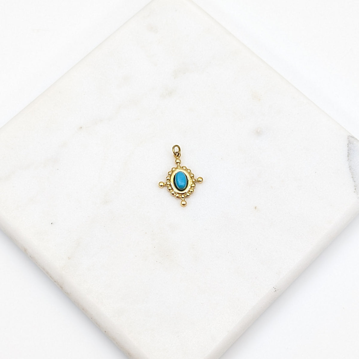 Turquoise Compass Charm