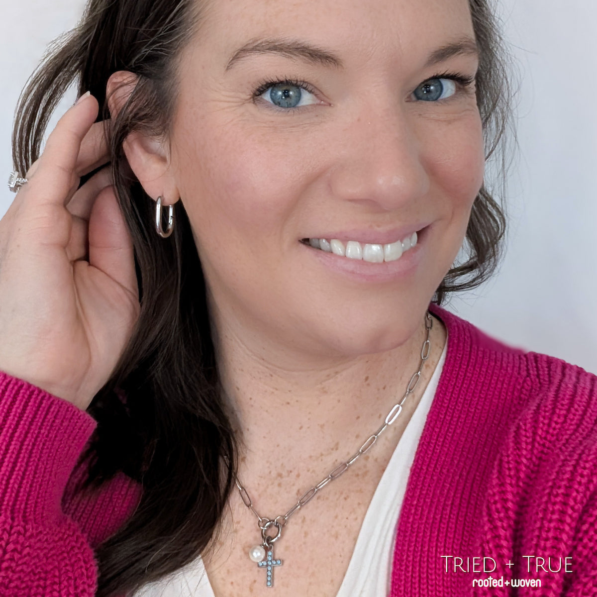 Turquoise Cross Charm