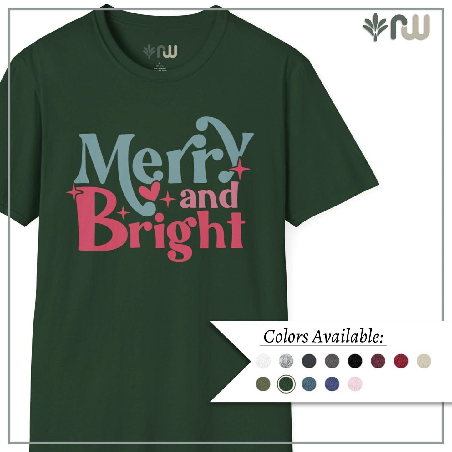 "Merry & Bright" - Softstyle T-Shirt