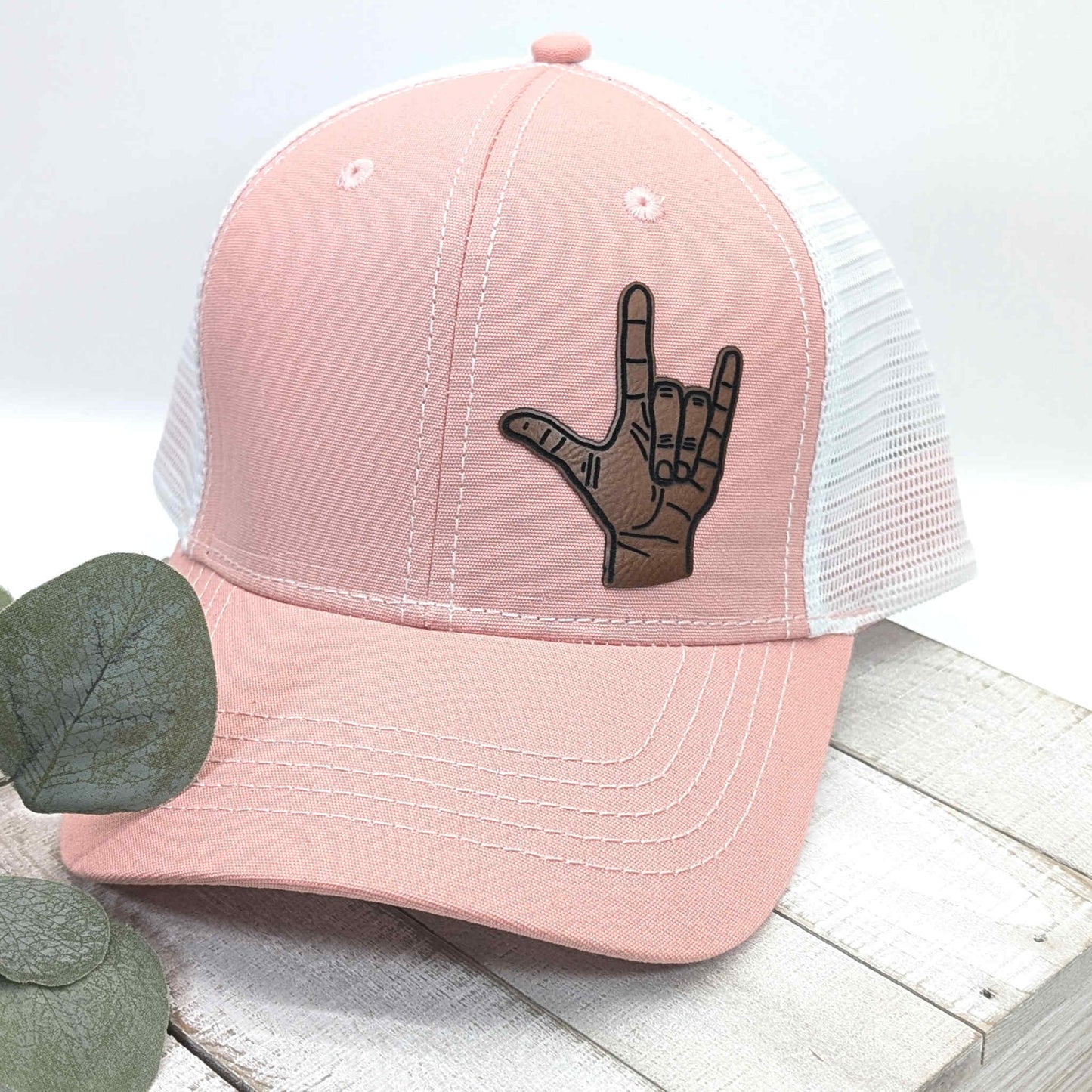 Ponytail Hat - ASL "I Love You"
